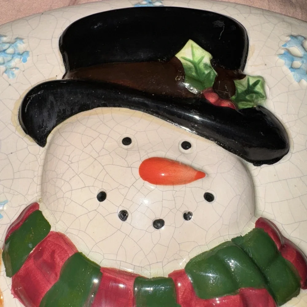 Christmas Snowman Debco Snow Man Loaf Pan Lid That Doubles As A Wall Hanging